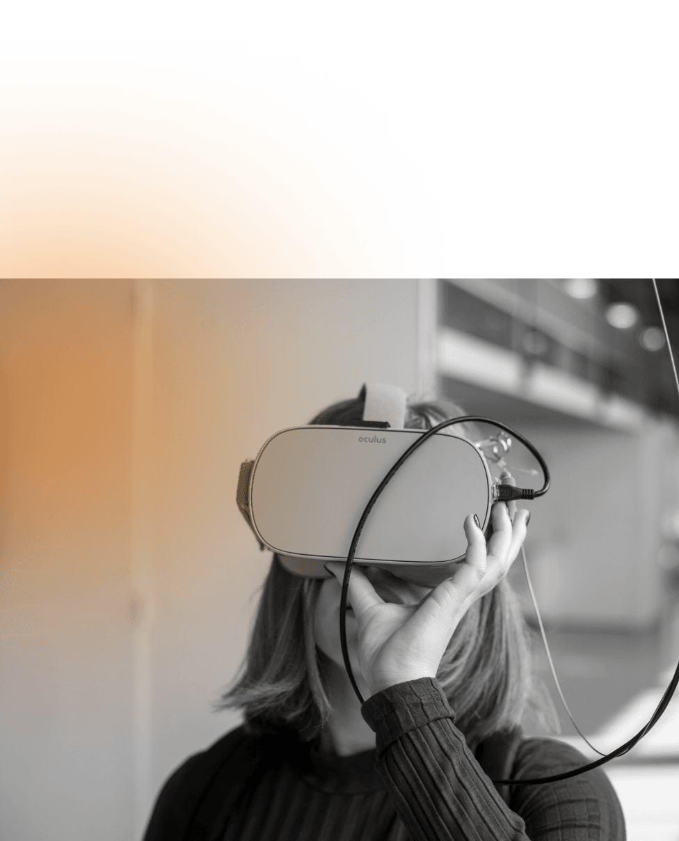 Person in virtual reality